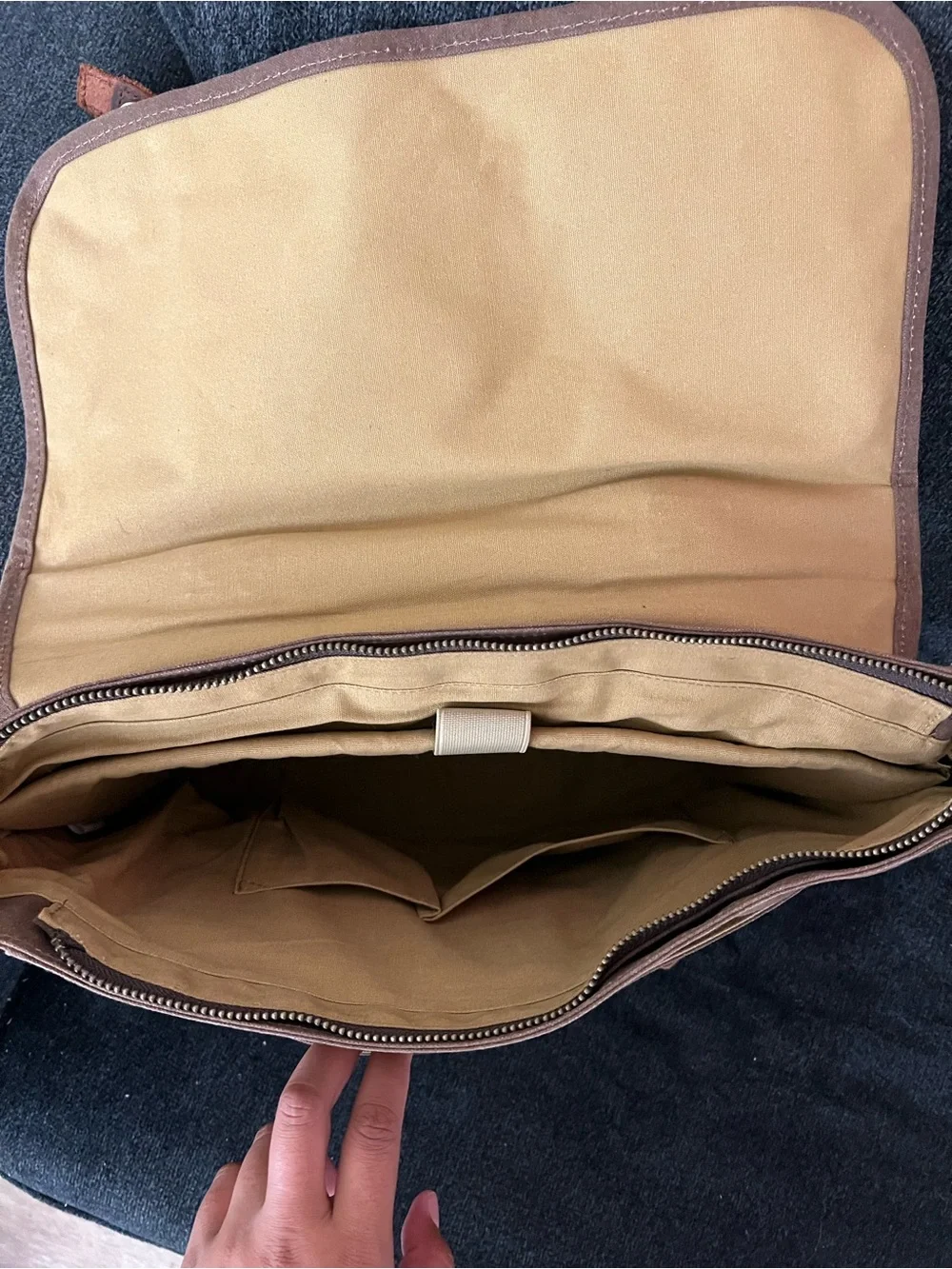 Brown Canvas and Leather Messenger Bag - Men’s Everyday Satchel